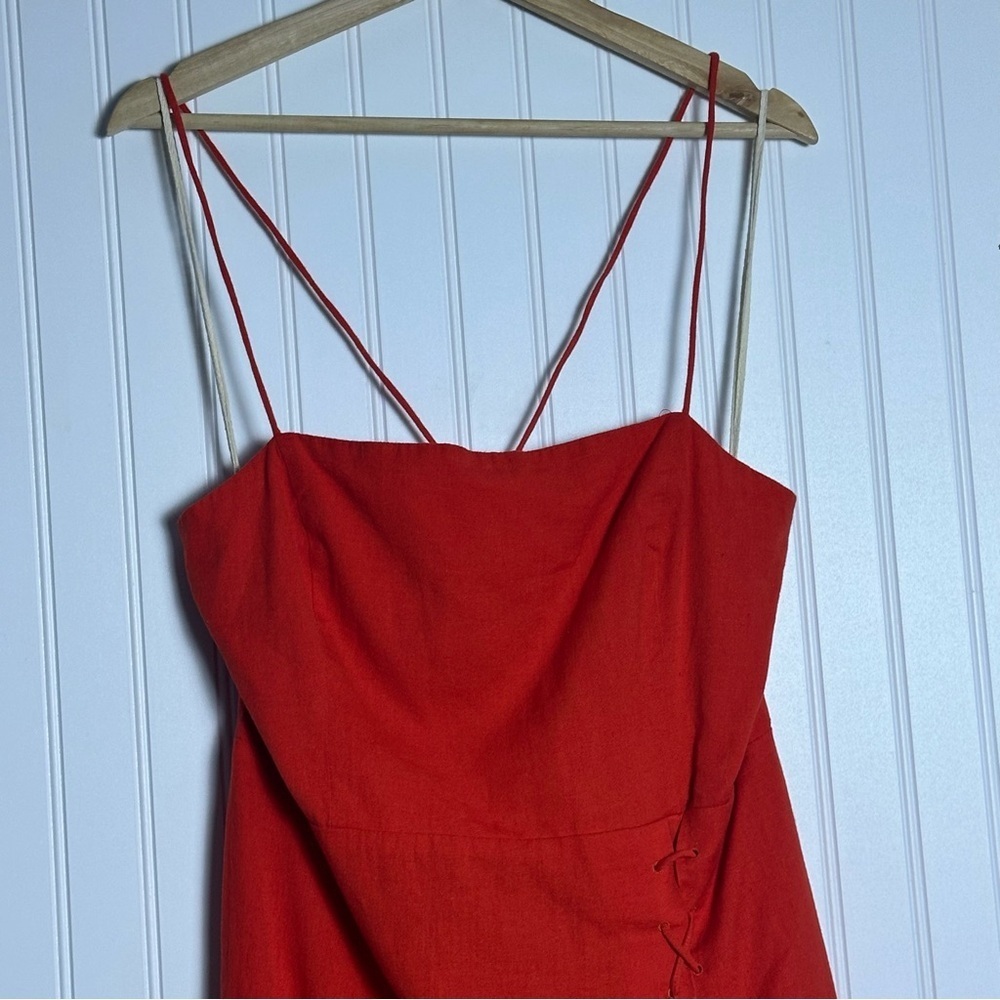 Free People Francesca Midi Dress Size XL NWT Open, tie-back side slit unlined - Picture 6 of 14